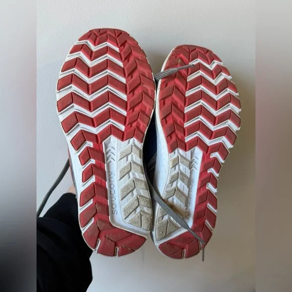 Saucony Kids Cohesion 14 LTT Blue Red Gray sneakers tennis shoes big boy size 1 - Picture 5 of 6